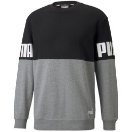 Puma Bluza męska Puma Power Colorblock Crew szaro-czarna 589430 01