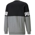 Puma Bluza męska Puma Power Colorblock Crew szaro-czarna 589430 01 Puma Bluza męska Puma Power Colorblock Crew szaro-czarna 589430 01