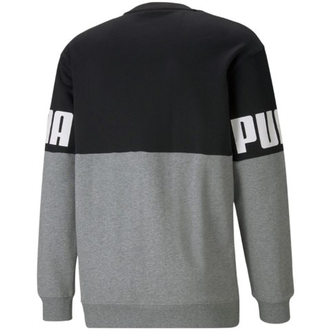 Puma Bluza męska Puma Power Colorblock Crew szaro-czarna 589430 01 Puma Bluza męska Puma Power Colorblock Crew szaro-czarna 589430 01