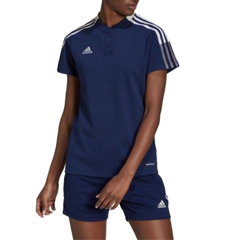 Adidas teamwear Koszulka damska adidas Tiro 21 Polo W granatowa GK9674 Adidas teamwear Koszulka damska adidas Tiro 21 Polo W granatowa GK9674