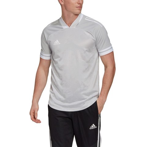 Adidas teamwear Koszulka męska adidas Condivo 20 szaro-biała FT7262 Adidas teamwear Koszulka męska adidas Condivo 20 szaro-biała FT7262