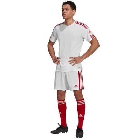 Adidas teamwear Spodenki męskie adidas Squadra 21 Shorts biało-czerwone adidas GN5770 Adidas teamwear Spodenki męskie adidas Squadra 21 Shorts biało-czerwone adidas GN5770