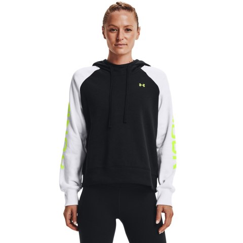 Under Armour Bluza damska Under Armour Rival Fleece CB Hoodie czarno-biała 1365861 002 Under Armour Bluza damska Under Armour Rival Fleece CB Hoodie czarno-biała 1365861 002