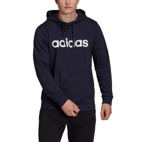 Adidas Bluza męska adidas Essentials French Terry Linear Logo Hoodie granatowa GK9066 Adidas Bluza męska adidas Essentials French Terry Linear Logo Hoodie granatowa GK9066