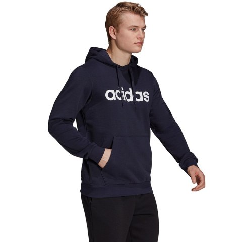 Adidas Bluza męska adidas Essentials French Terry Linear Logo Hoodie granatowa GK9066 Adidas Bluza męska adidas Essentials French Terry Linear Logo Hoodie granatowa GK9066