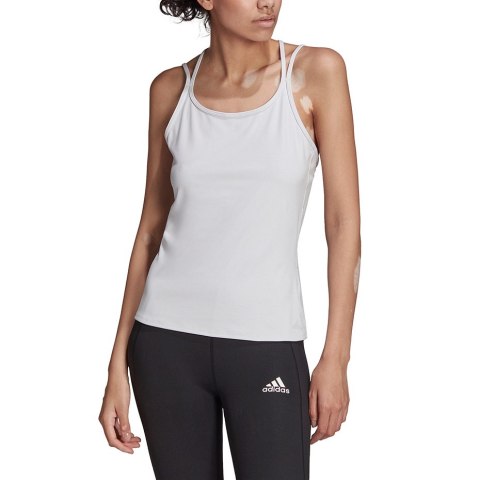 Adidas Koszulka damska adidas Studio Slim Strappy Back Tank Top biała HE3141 Adidas Koszulka damska adidas Studio Slim Strappy Back Tank Top biała HE3141
