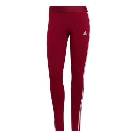 Adidas Legginsy damskie adidas Loungewear Essentials 3-Stripes czerwone HD1826