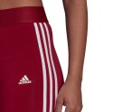 Adidas Legginsy damskie adidas Loungewear Essentials 3-Stripes czerwone HD1826