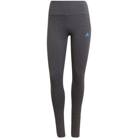 Adidas Legginsy damskie adidas Loungewear Essentials szaro-błękitne HD1688