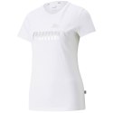 Puma Koszulka damska Puma ESS+ Metallic Logo Tee biała 848303 02