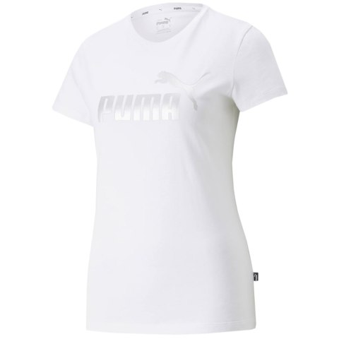 Puma Koszulka damska Puma ESS+ Metallic Logo Tee biała 848303 02