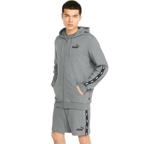 Puma Bluza męska Puma ESS+ Tape Full-Zip Hoodie TR szara 848768 03 Puma Bluza męska Puma ESS+ Tape Full-Zip Hoodie TR szara 848768 03
