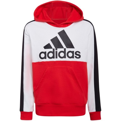 Adidas Bluza dla dzieci adidas Colorblock Fleece Hoodie czerwona HC5657