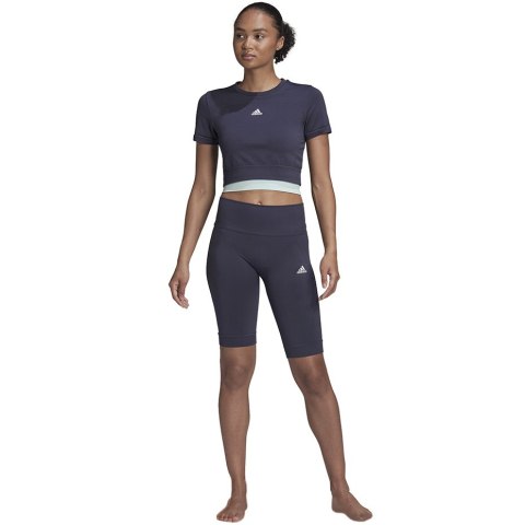 Adidas Legginsy damskie adidas Aeroknit Seamless Short Tights granatowe HE2960 Adidas Legginsy damskie adidas Aeroknit Seamless Short Tights granatowe HE2960