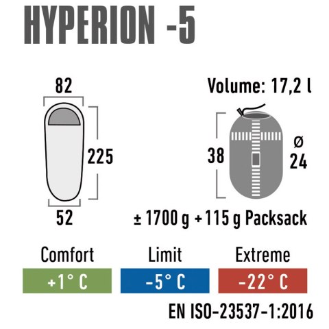 High Peak Śpiwór High Peak Hyperion 5 225x82x52 bordowo-szary 23373 High Peak Śpiwór High Peak Hyperion 5 225x82x52 bordowo-szary 23373