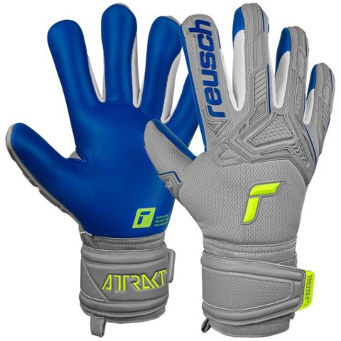 Reusch Rękawice bramkarskie Reusch Attrakt Freegel Silver Finger Support Junior szaro-niebieskie 5272230 6006