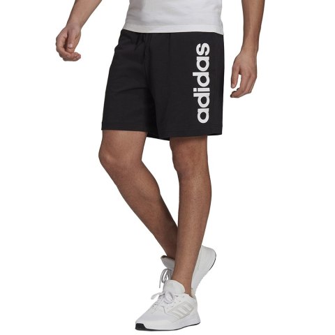 Adidas Spodenki męskie adidas AeroReady Essentials Linear Logo Shorts czarne GK9604 Adidas Spodenki męskie adidas AeroReady Essentials Linear Logo Shorts czarne GK9604