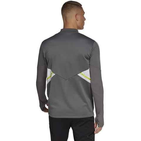 Adidas teamwear Bluza męska adidas Condivo 22 Training 1/2 zip szaro-biała HD2312 Adidas teamwear Bluza męska adidas Condivo 22 Training 1/2 zip szaro-biała HD2312