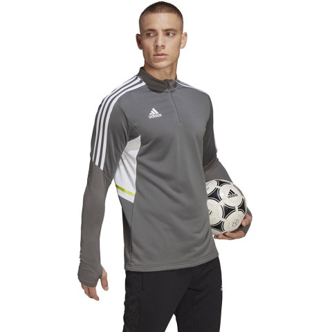 Adidas teamwear Bluza męska adidas Condivo 22 Training 1/2 zip szaro-biała HD2312 Adidas teamwear Bluza męska adidas Condivo 22 Training 1/2 zip szaro-biała HD2312