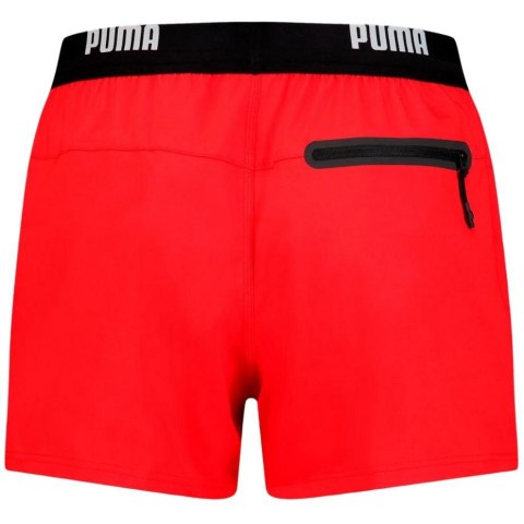 Puma Spodenki kąpielowe męskie Puma Logo Short Lenght czerwone 907659 02 Puma Spodenki kąpielowe męskie Puma Logo Short Lenght czerwone 907659 02