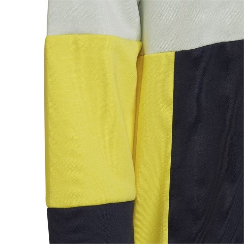 Adidas Bluza dla dzieci adidas Colourblock Hoodie szaro-żółto-czarna HN8567 Adidas Bluza dla dzieci adidas Colourblock Hoodie szaro-żółto-czarna HN8567