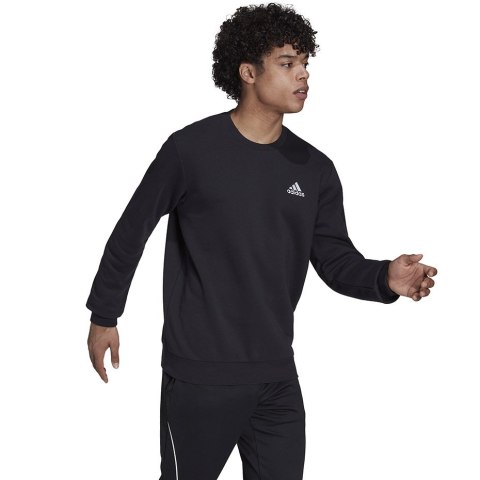 Adidas Bluza męska adidas Essentials Fleece Sweatshirt czarna GV5295 Adidas Bluza męska adidas Essentials Fleece Sweatshirt czarna GV5295