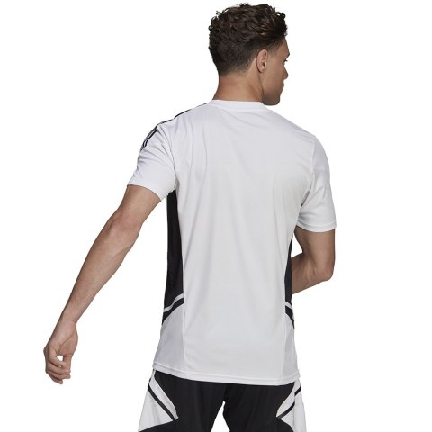 Adidas teamwear Koszulka męska adidas Condivo 22 Jersey V-neck biało-czarna HA6290 Adidas teamwear Koszulka męska adidas Condivo 22 Jersey V-neck biało-czarna HA6290