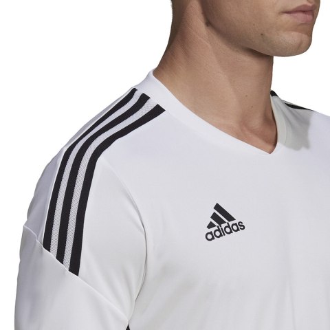 Adidas teamwear Koszulka męska adidas Condivo 22 Jersey V-neck biało-czarna HA6290 Adidas teamwear Koszulka męska adidas Condivo 22 Jersey V-neck biało-czarna HA6290