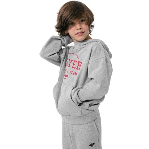 4F Bluza dla chłopca 4F chłodny jasny szary melanż HJZ22 JBLM006 27M 4F Bluza dla chłopca 4F chłodny jasny szary melanż HJZ22 JBLM006 27M
