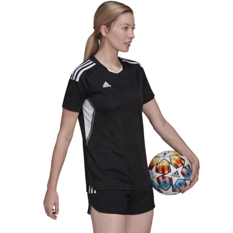 Adidas teamwear Koszulka damska adidas Condivo 22 Match Day czarno-biała HA3541 Adidas teamwear Koszulka damska adidas Condivo 22 Match Day czarno-biała HA3541