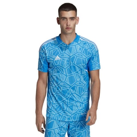 Adidas teamwear Koszulka męska adidas Condivo 22 Goalkeeper Jersey Short Sleeve niebieska HB1623 Adidas teamwear Koszulka męska adidas Condivo 22 Goalkeeper Jersey Short Sleeve niebieska HB1623
