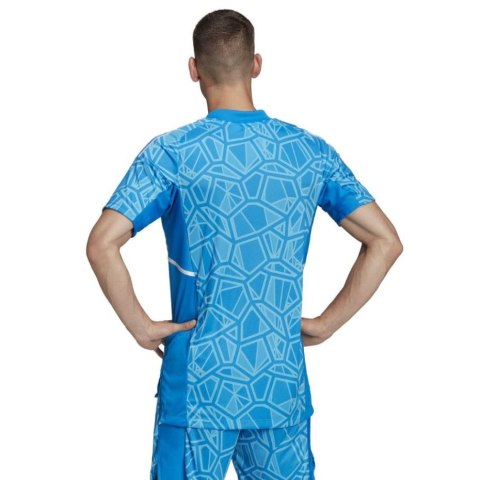 Adidas teamwear Koszulka męska adidas Condivo 22 Goalkeeper Jersey Short Sleeve niebieska HB1623 Adidas teamwear Koszulka męska adidas Condivo 22 Goalkeeper Jersey Short Sleeve niebieska HB1623