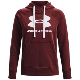 Under Armour Bluza damska Under Armour Rival Fleece Logo Hoodie bordowa 1356318 690