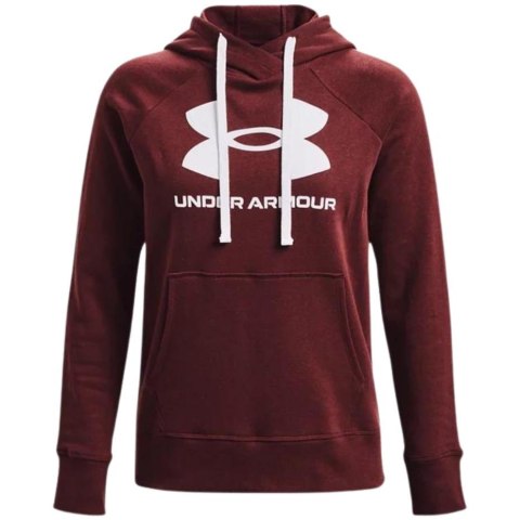 Under Armour Bluza damska Under Armour Rival Fleece Logo Hoodie bordowa 1356318 690