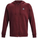 Under Armour Bluza męska Under Armour Rival Fleece FZ Hoodie bordowa 1357111 690