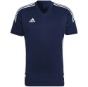 Adidas teamwear Koszulka męska adidas Condivo 22 Jersey V-neck granatowo-biała HA6291