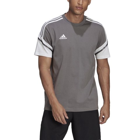Adidas teamwear Koszulka męska adidas Condivo 22 Tee szaro-biała HD2316 Adidas teamwear Koszulka męska adidas Condivo 22 Tee szaro-biała HD2316
