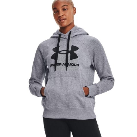 Under Armour Bluza damska Under Armour Rival Fleece Logo Hoodie szara 1356318 035 Under Armour Bluza damska Under Armour Rival Fleece Logo Hoodie szara 1356318 035