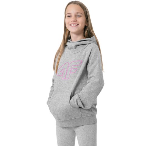 4F Bluza dla dziewczynki 4F szary melanż HJZ22 JBLD002 25M 4F Bluza dla dziewczynki 4F szary melanż HJZ22 JBLD002 25M