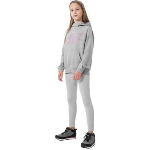 4F Bluza dla dziewczynki 4F szary melanż HJZ22 JBLD002 25M 4F Bluza dla dziewczynki 4F szary melanż HJZ22 JBLD002 25M