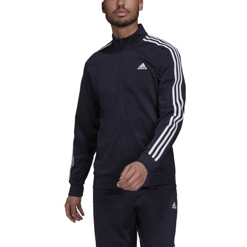 Adidas Bluza męska adidas Primegreen Essentials Warm-Up 3-Stripes granatowa H46100 Adidas Bluza męska adidas Primegreen Essentials Warm-Up 3-Stripes granatowa H46100