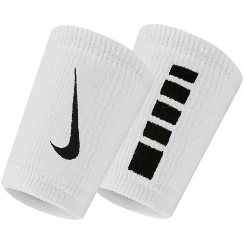 Nike Frotki na nadgarstek Nike Elite Doublewide Wristbans 2 szt. biało-czarne N1006700101OS