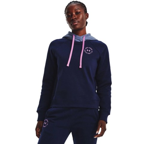 Under Armour Bluza damska Under Armour Rival Fleece CB Hoodie granatowa 1373031 410