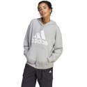 Adidas Bluza damska adidas Essentials Big Logo Oversized French Terry Hoodie szara IC9865