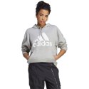 Adidas Bluza damska adidas Essentials Big Logo Oversized French Terry Hoodie szara IC9865