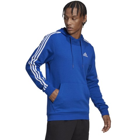 Adidas Bluza męska adidas Essentials 3-Stripes Hoodie niebieska HL2228 Adidas Bluza męska adidas Essentials 3-Stripes Hoodie niebieska HL2228