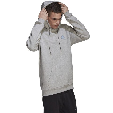 Adidas Bluza męska adidas Stadium Fleece Badge of Sport Hoodie szara HC5869 Adidas Bluza męska adidas Stadium Fleece Badge of Sport Hoodie szara HC5869
