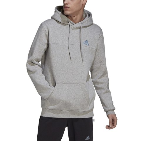 Adidas Bluza męska adidas Stadium Fleece Badge of Sport Hoodie szara HC5869 Adidas Bluza męska adidas Stadium Fleece Badge of Sport Hoodie szara HC5869