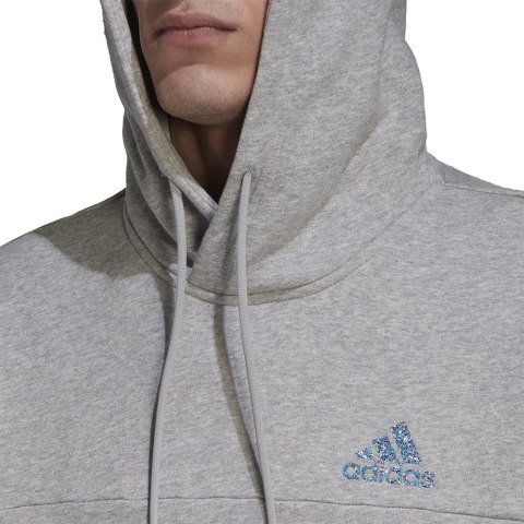 Adidas Bluza męska adidas Stadium Fleece Badge of Sport Hoodie szara HC5869 Adidas Bluza męska adidas Stadium Fleece Badge of Sport Hoodie szara HC5869