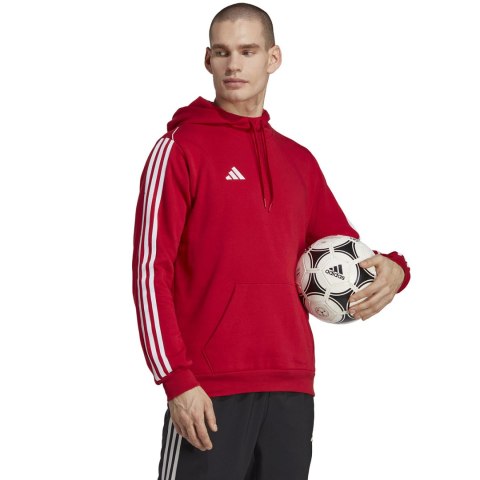Adidas Bluza męska adidas Tiro 23 League Sweat Hoodie czerwono-biała HS3600 Adidas Bluza męska adidas Tiro 23 League Sweat Hoodie czerwono-biała HS3600